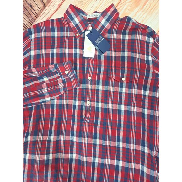 Polo Ralph Lauren Half-Button-Down Madras Shirt Large NWT - Picture 5 of 8